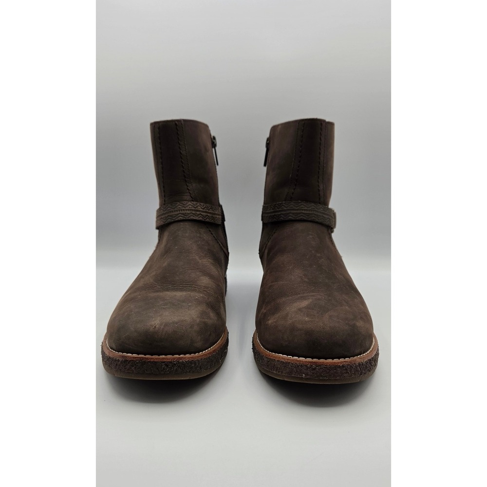 UGG Camren Women Ankle Boots Size 9 Brown Leather Shearling Buckle 1012034 - Picture 2 of 12